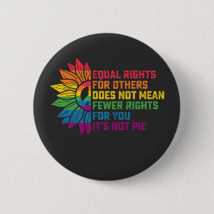 Macaron Rond 5 Cm Fleur de soleil de la fierté LGBT Égalité des droi