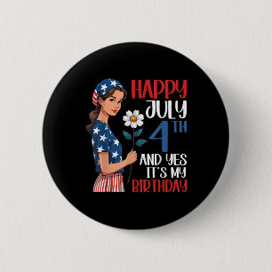 Macaron Rond 5 Cm Fleur de soleil mignonne Joyeuse du 4 juillet Et o