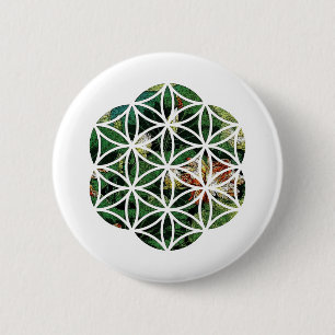 Macaron Rond 5 Cm Fleur de vie Lotus Peinture