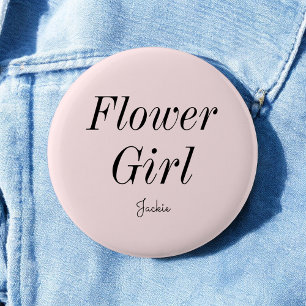 Macaron Rond 5 Cm Fleur Fille Rose Pâle Mariage Noir