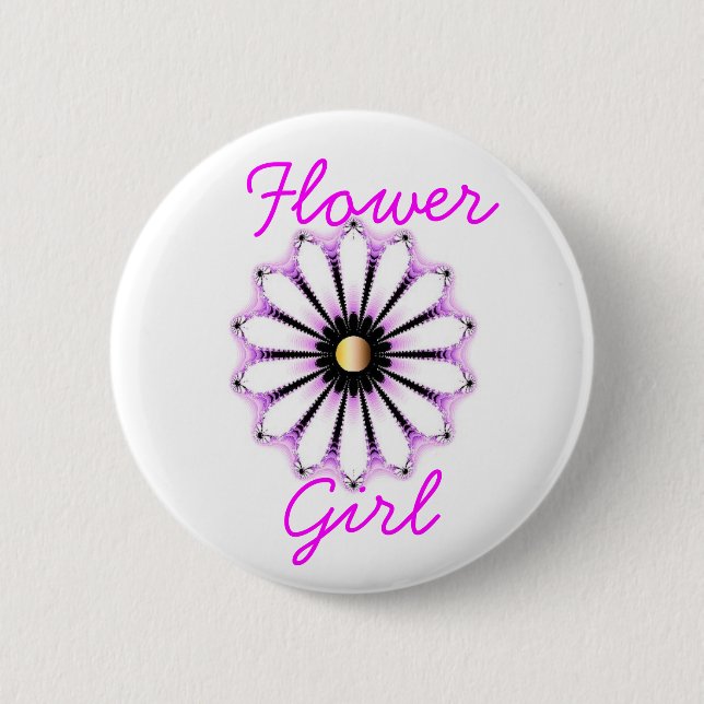Macaron Rond 5 Cm Fleur Girl (Devant)