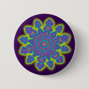 Macaron Rond 5 Cm Fleur Orientale Fleur de Feu de Neige I + votre do