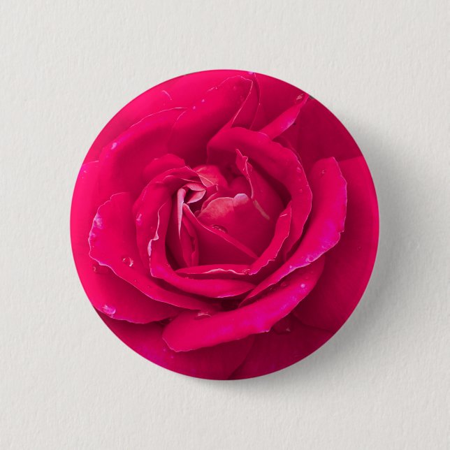Macaron Rond 5 Cm Fleur rose (Devant)