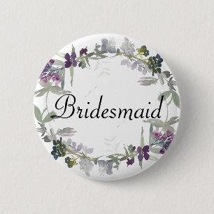 Macaron Rond 5 Cm Fleur sauvage d'aquarelle Lavender Floral Bridesma