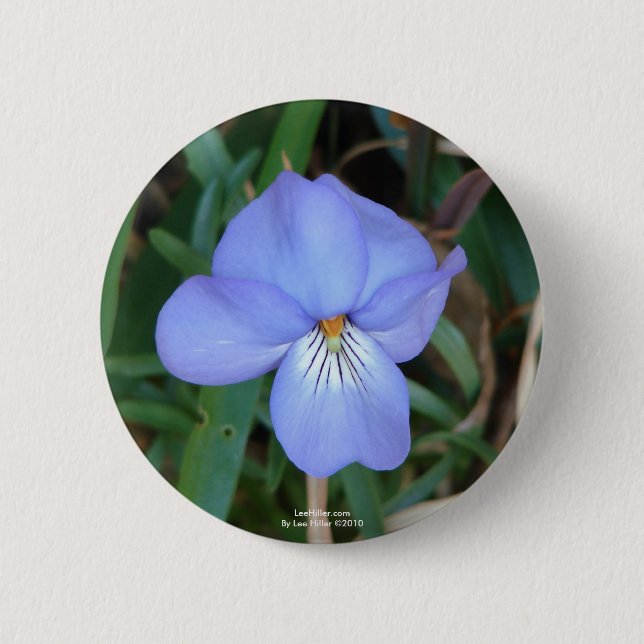 Macaron Rond 5 Cm Fleur sauvage Oiseaux-Pied Violet IV sources therm (Devant)