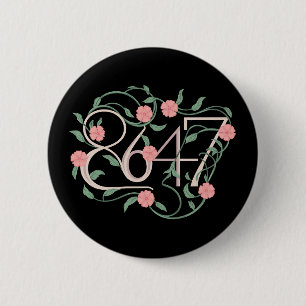 Macaron Rond 5 Cm Fleur Subtil Anti Trump 8647 86 47 Bohème