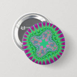 Macaron Rond 5 Cm Fleur verte de Clover