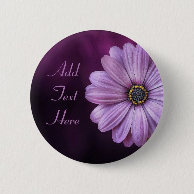 Macaron Rond 5 Cm Fleur violette personnalisée (Devant)