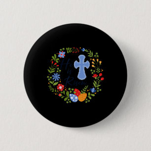 Macaron Rond 5 Cm Fleur Wreath Il Est Ressuscité Jésus Christian Hap