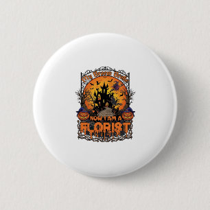 Macaron Rond 5 Cm Fleuriste Balai Cassé Sorcière Halloween Citrouill