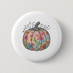 Macaron Rond 5 Cm Fleurs Bohème Citrouille Préparatifs Automne Actio