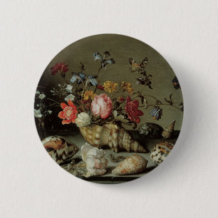 Macaron Rond 5 Cm Fleurs, coquillages et insectes Balthasar van der 
