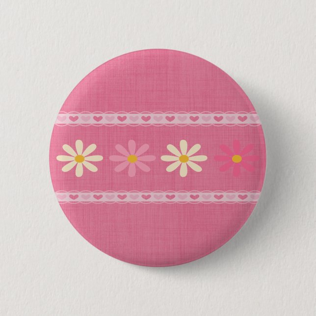 Macaron Rond 5 Cm Fleurs d'amour (Devant)