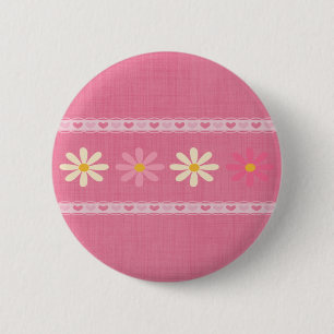 Macaron Rond 5 Cm Fleurs d'amour