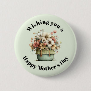 Macaron Rond 5 Cm Fleurs dans un pot mignon et confortable pour la f