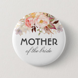 Macaron Rond 5 Cm Fleurs d'aquarelle rose pâle Mariage élégant