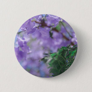 Macaron Rond 5 Cm Fleurs d'arbre pourpres Jacaranda