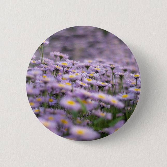 Macaron Rond 5 Cm Fleurs d'aster violet (Devant)