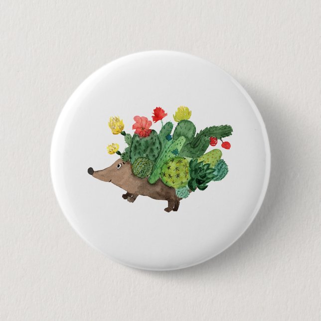 Macaron Rond 5 Cm Fleurs de cactus de Hérisson 4 FC (Devant)