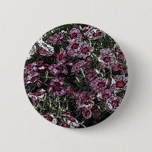 MACARON ROND 5 CM FLEURS DE DIANTHUS
