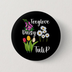Macaron Rond 5 Cm Fleurs de digitale subtilement florales anti-Trump