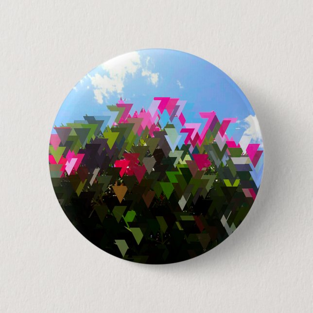 Macaron Rond 5 Cm Fleurs de Glitchin (Devant)