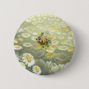Macaron Rond 5 Cm Fleurs de printemps