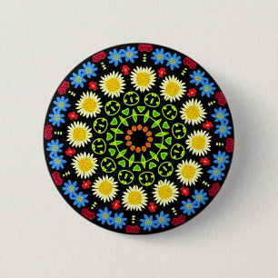 Macaron Rond 5 Cm Fleurs de printemps Kaleidoscope 04