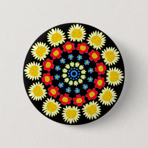 Macaron Rond 5 Cm Fleurs de printemps Kaleidoscope 05