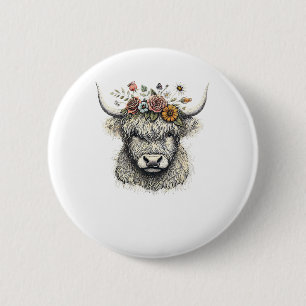 Macaron Rond 5 Cm Fleurs de veau de vache mignonne Illustration à la