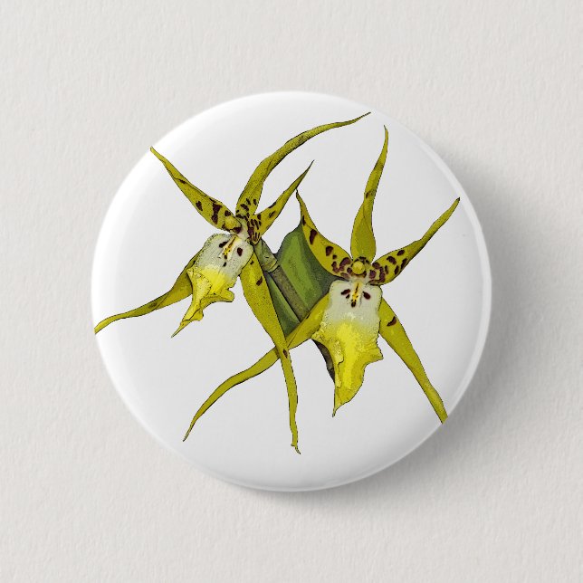 Macaron Rond 5 Cm Fleurs d'orchidée (Devant)