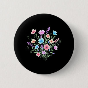 Macaron Rond 5 Cm Fleurs Fleur Sauvage Mignonne Florale Jardinage