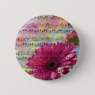 Macaron Rond 5 Cm Fleurs girly à la mode mignonnes de Gerbera de