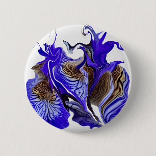 Macaron Rond 5 Cm Fleurs Iris Violets