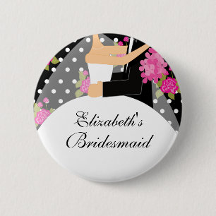 Macaron Rond 5 Cm Fleurs nuptiales du bouton de demoiselle d'honneur