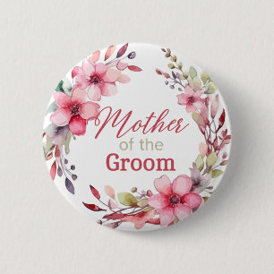 Macaron Rond 5 Cm Fleurs personnalisées pour la mère du marié à la d