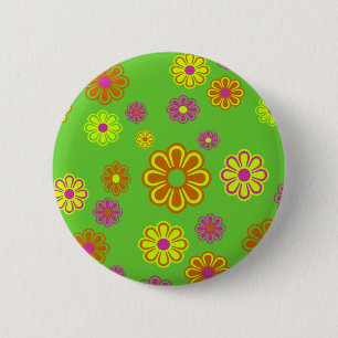 Macaron Rond 5 Cm fleurs pop mod super