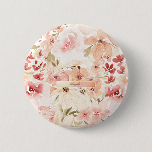 Macaron Rond 5 Cm Fleurs printanières en fleurs