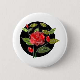 Macaron Rond 5 Cm Fleurs roses Nature Romance Thorns