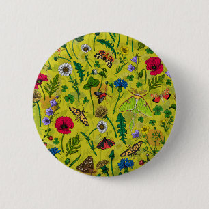 Macaron Rond 5 Cm Fleurs sauvages et papillons de nuit 2