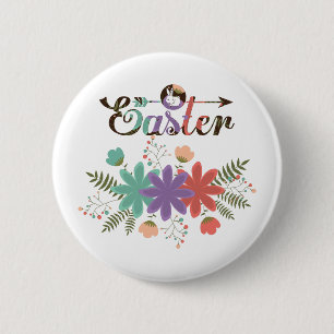 Macaron Rond 5 Cm Fleurs Vert Violet Et Rouge Avec Lapin