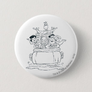 Macaron Rond 5 Cm Flintstones Families1