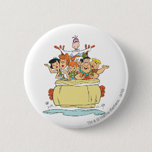 Macaron Rond 5 Cm Flintstones Family Roadtrip