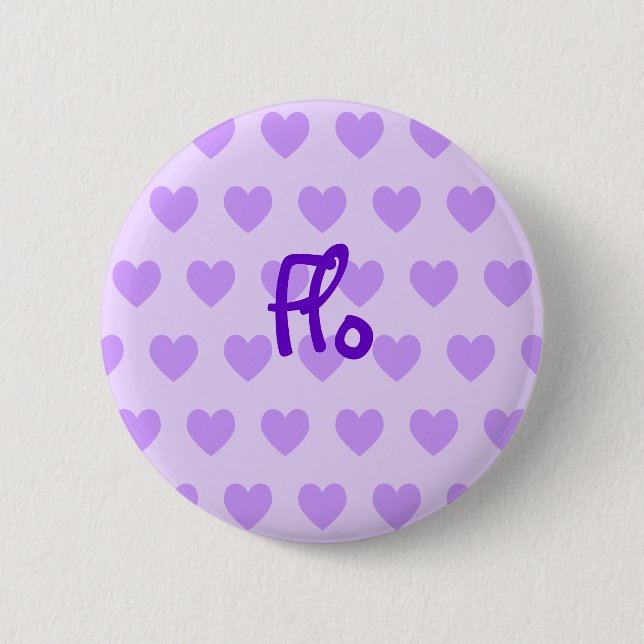 Macaron Rond 5 Cm Flo en violet (Devant)