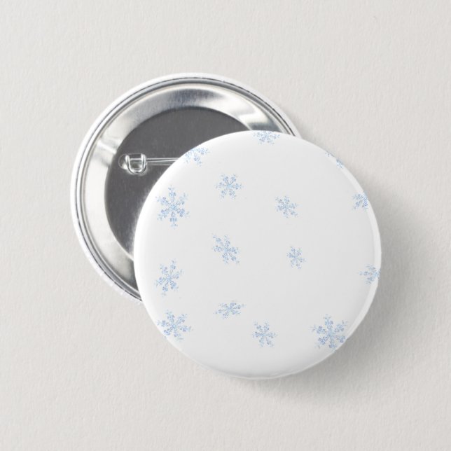 Macaron Rond 5 Cm Flocon de neige (Devant & derrière)