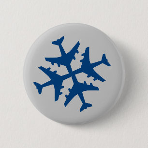 Macaron Rond 5 Cm Flocon de neige d'avion