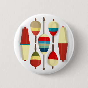 Macaron Rond 5 Cm Flocons de pêche / Bobbers