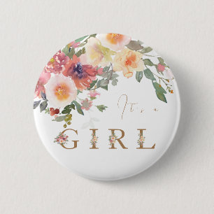 Macaron Rond 5 Cm Floral Baby Girl Douche