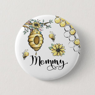 Macaron Rond 5 Cm Floral Beehive Honey Sweet Bee Baby shower maman