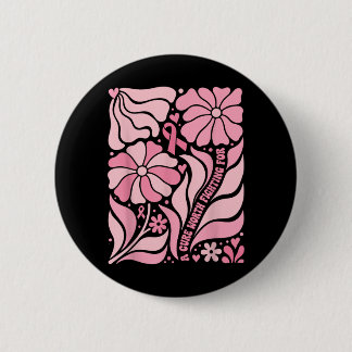 Macaron Rond 5 Cm Floral Boho Survivante du Cancer du Sein Un Remède